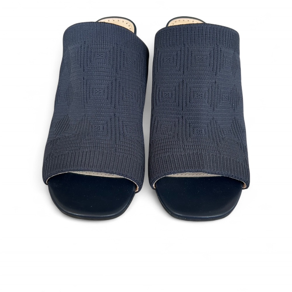 Adrienne Vittadini Arielle Block Heel Mules in Navy Blue Size 8.5 - Picture 2 of 6